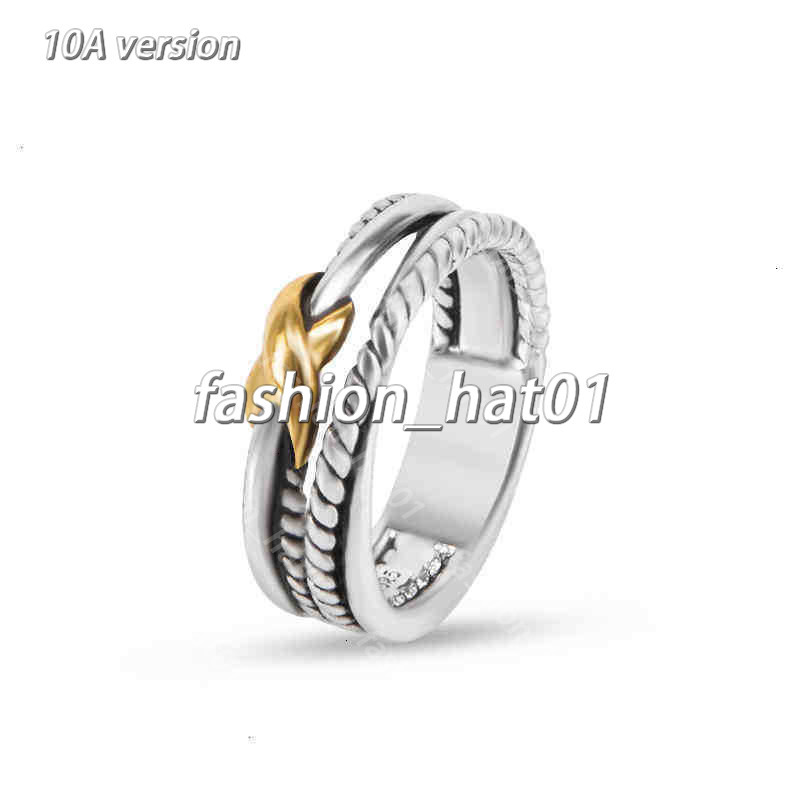 2025 AAA Davidity Yurnam Ring Twisted Women Braided Designer Men Fashion Jewelry For Cross Classic Copper david Ring Wire Vintage X Engagement Anniv