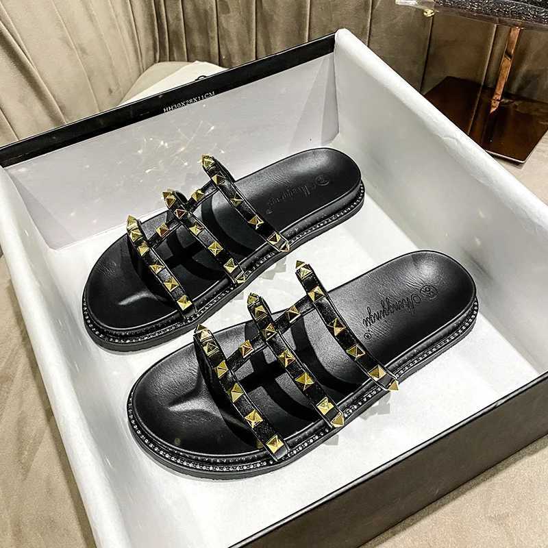 Women Slippers Summer Slides Open Toe Shoes Flats New Rome Basic All-match Sandals Fashion Flip Flops Shoes Q261015