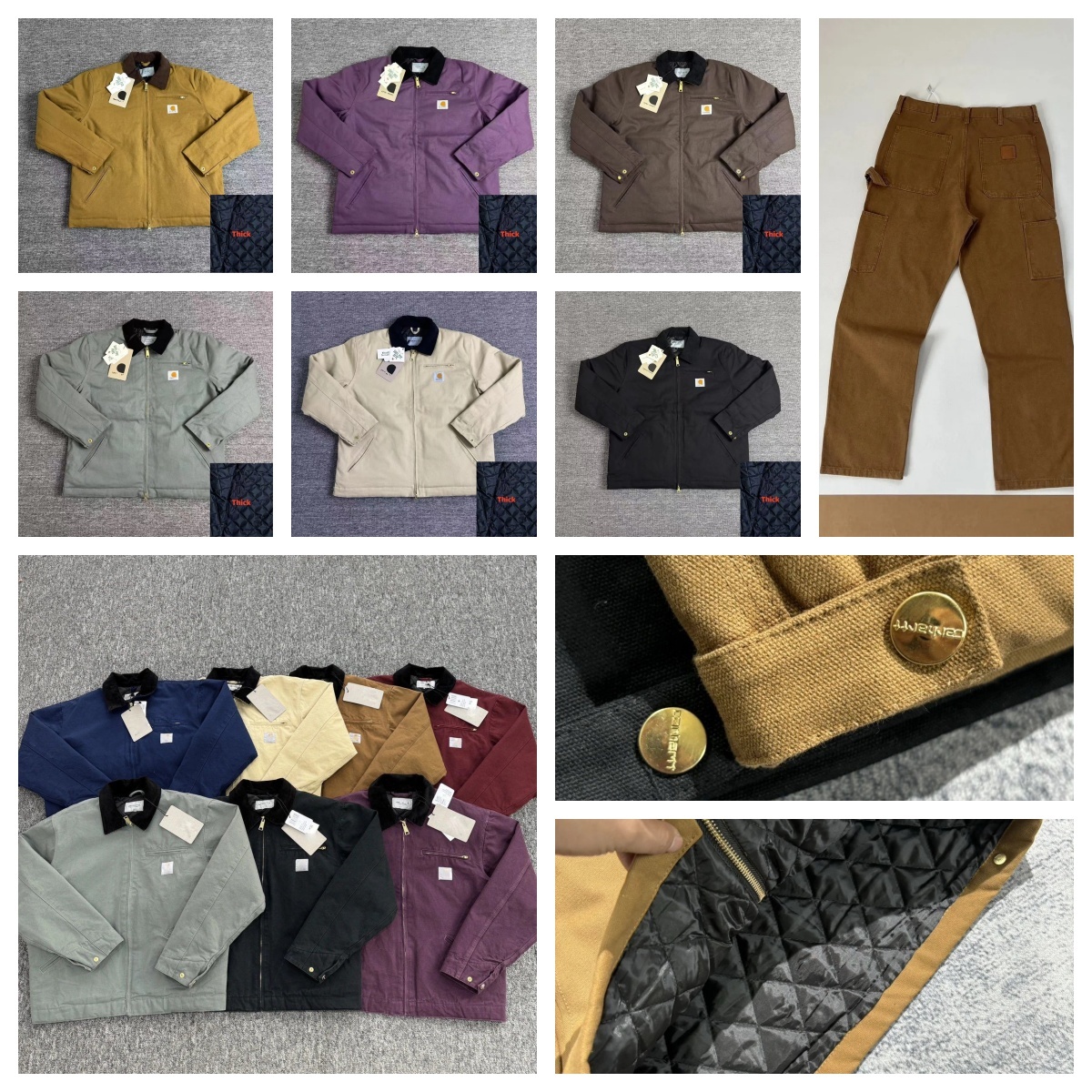 Carhartlyity Jackets Men Designer Detroit Hoodie Women Lining Work Jacket Slim Fit Thick Cotton Clip Collar American Retro Canvas Jacket Cars Hartly