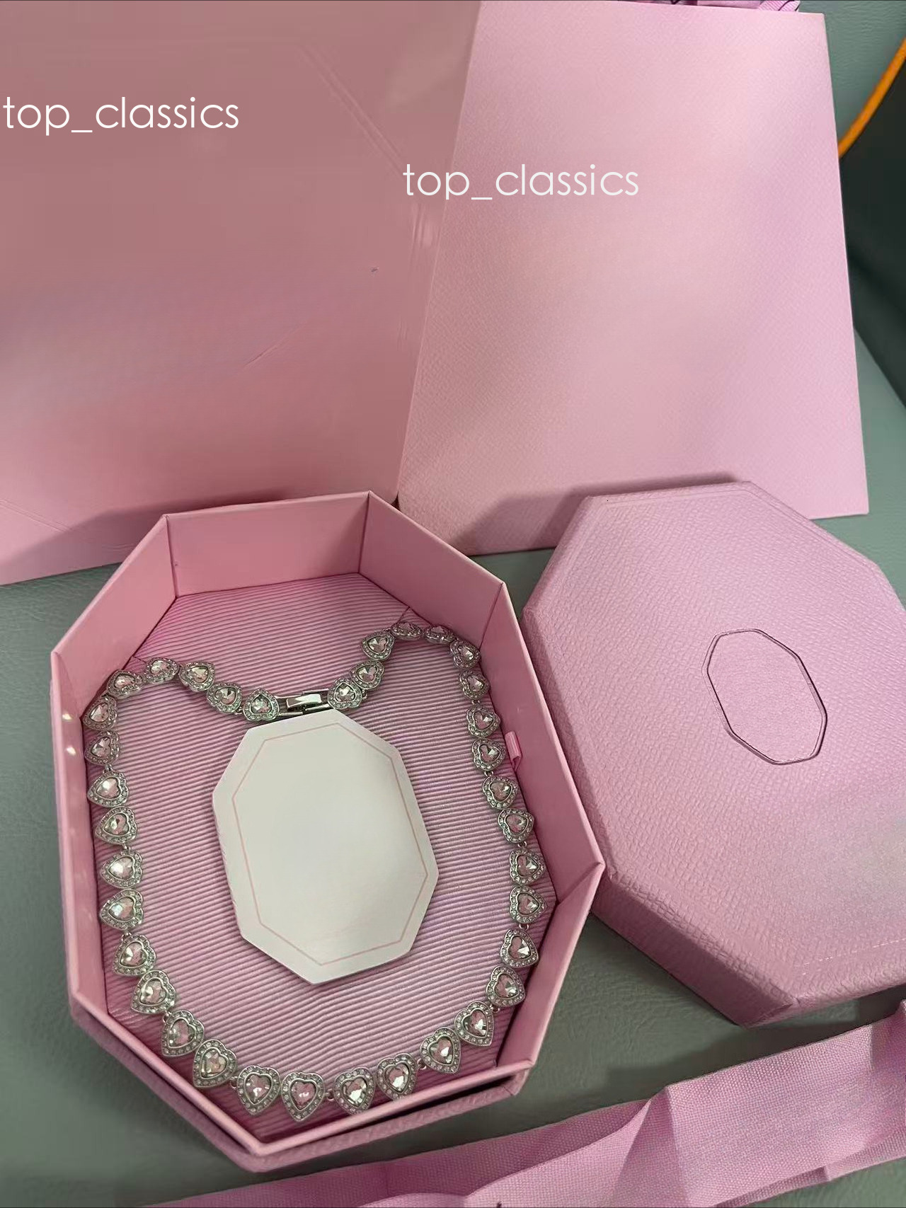 Luxury Austria Crystal Love Heart Designer Swan Necklace For Women Woman Pearl Chain Sweet Hearts Choker Necklaces Swarovkis Jewelry With Pink Retai