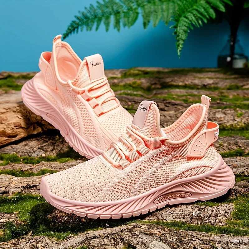 Casual Shoes Women's All White Mesh Casual Sneakers Lightweight Lace Up Running Shoes Non-Slip Breathable Walking Shoes for Outdoor Daily H2610