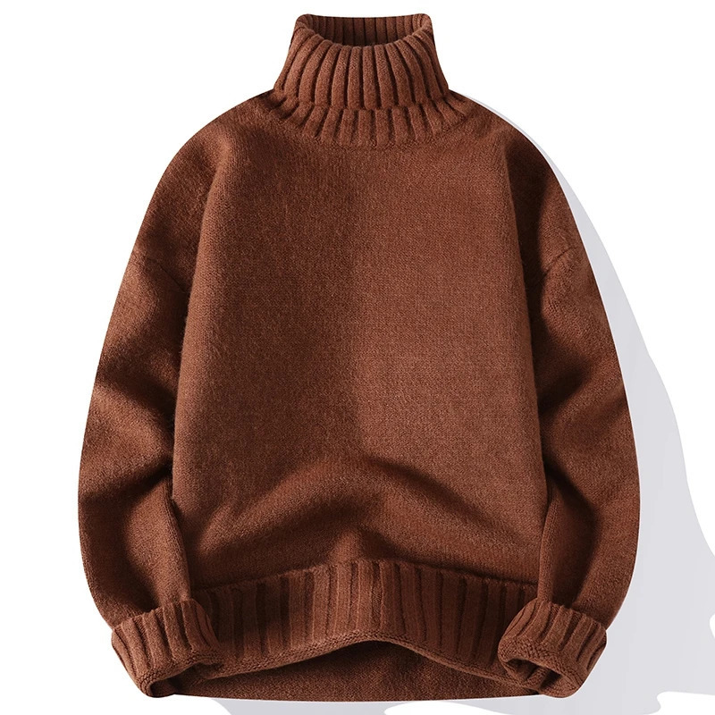 Turtleneck Sweater Men Pullover Casual Solid Color Knitted Black Sweater Fashion Autumn Winter Men Clothing Sweater Man 261015