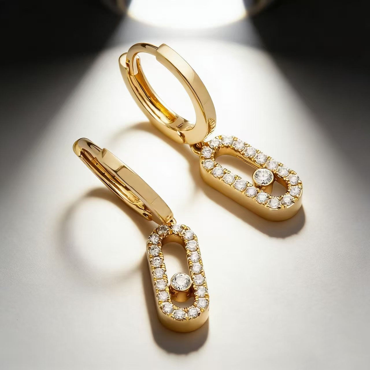 Mesikaa Stud Earrings Designer Messikaas Fashion Earring For Woman Ear Jewelry Diamond Meijia Sliding Diamond Earrings For Women U-shaped Earrings