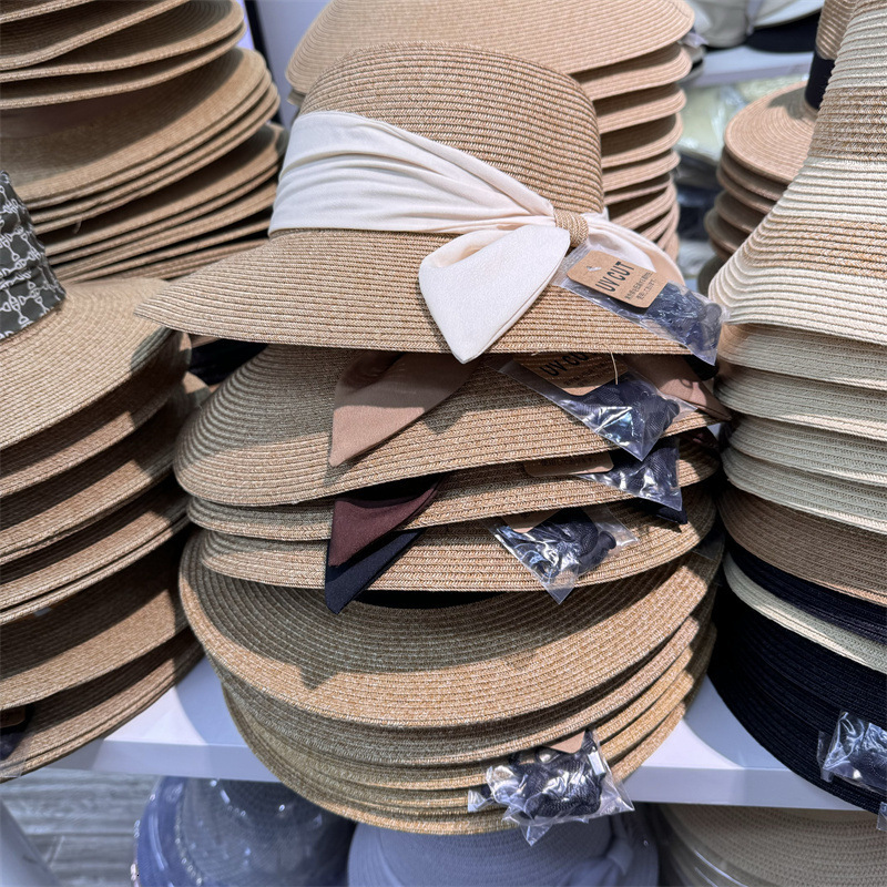 Women's Summer French Retro Elegant Bowknot Fisherman Foldable Beach Face Covering Protection Sun Hat