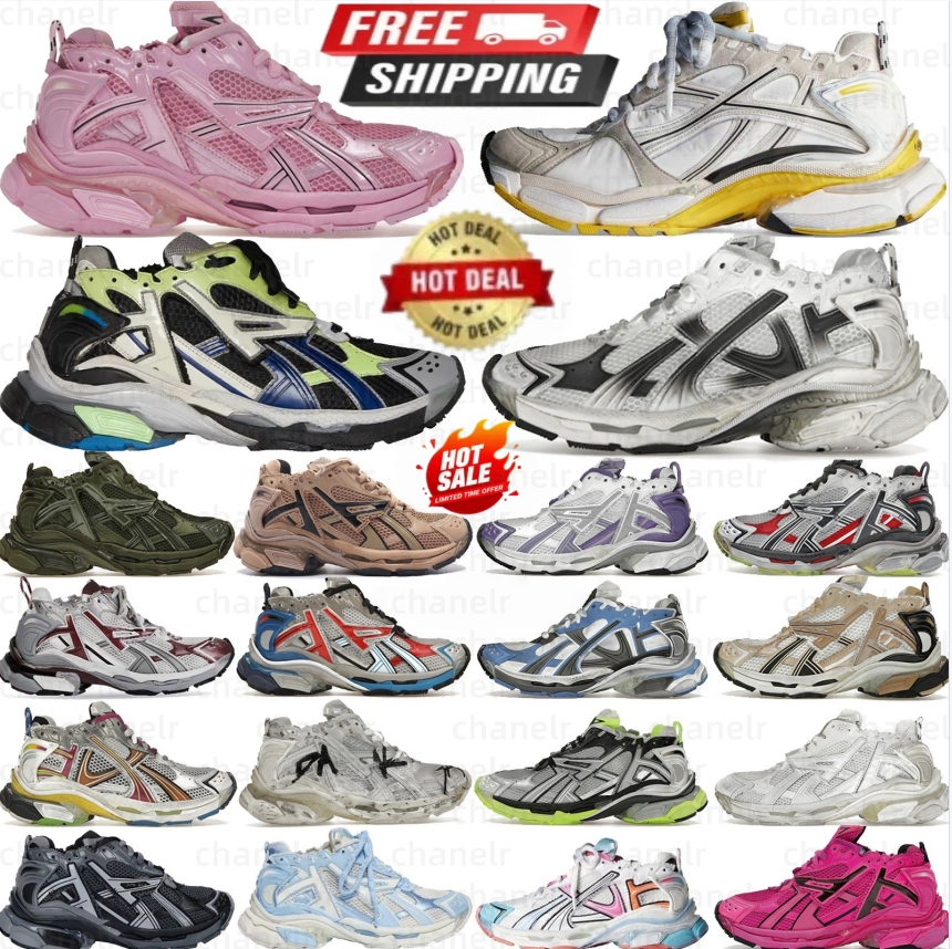 chaussures Luxury sneakers Designer casual trainers classic sneaker sport Tracks Runners 7.0 shoes men women White Black Multicolor platform Pink Bl