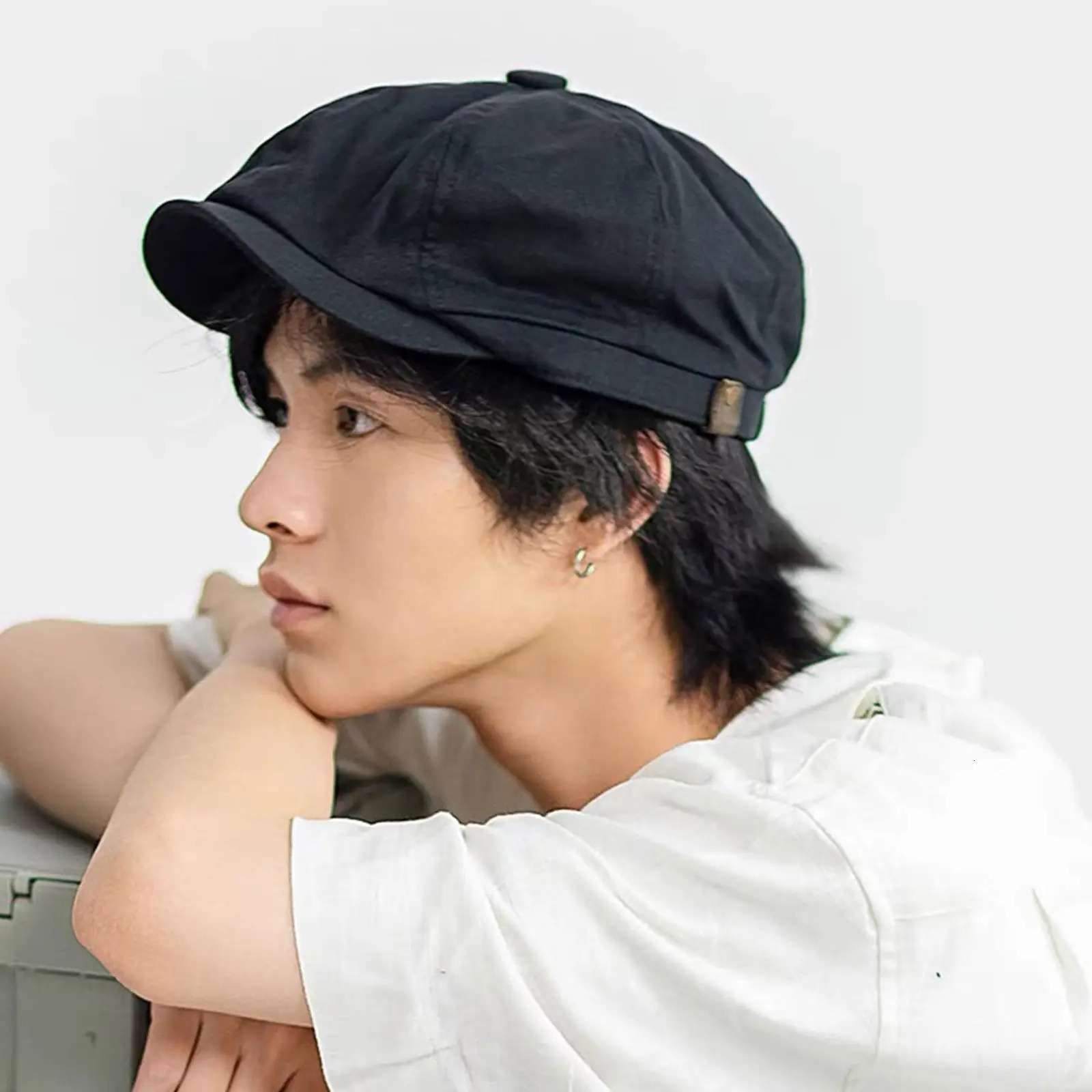 British Style sboy Cap Men Cotton Ascot Cap Dad Vintage Spring Flat Cap Khaki Octagonal Autumn Ma I0K9261016