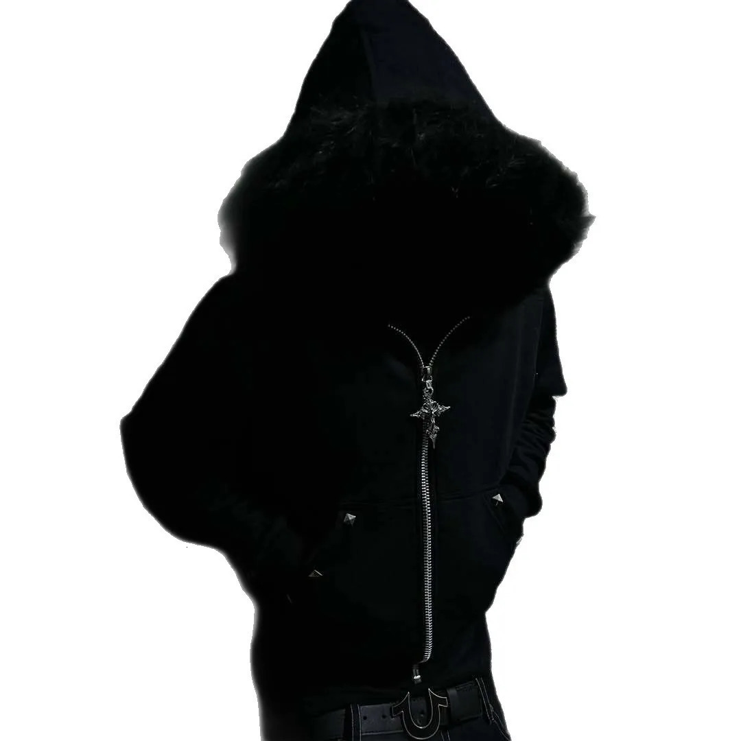 Y2K Sherpa Fleece Zip Up Hoodie Oversized Retro Streetwear Vintage 2000s Winter Warm Unisex Hooded Sweatshirt Women Men 261016