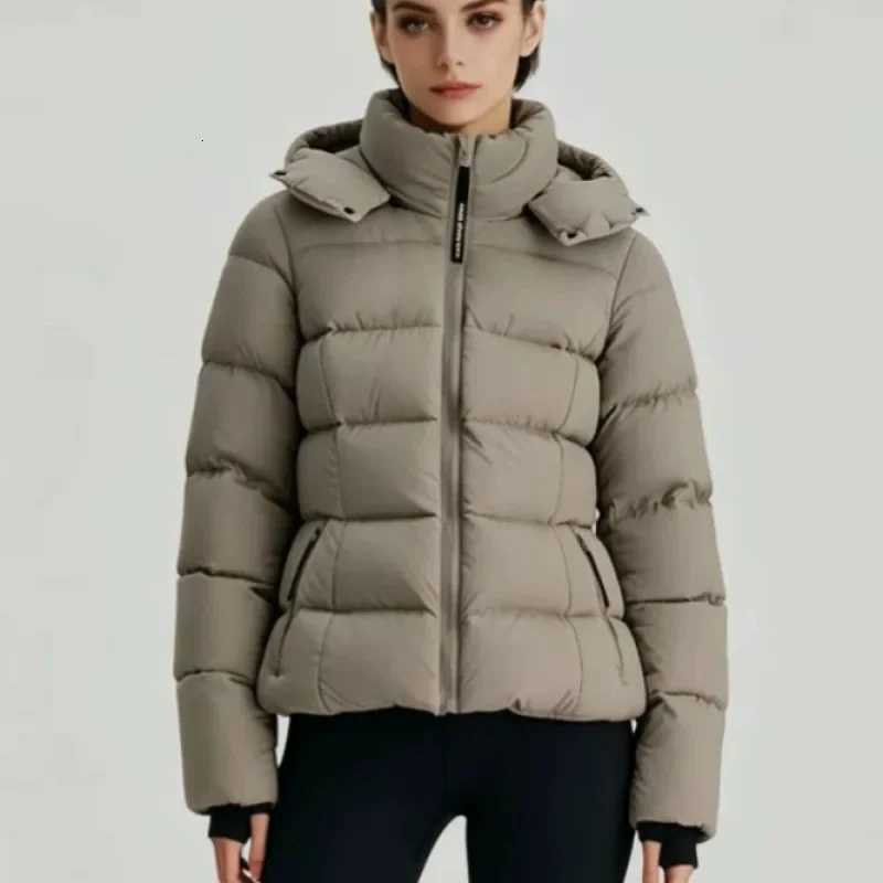 Women's Down Parkas Modern Daily Travel Zip Up Hooded Short Padded Women's Winter Jacket Loose Thick Warm Solid Basic Elegant Quilted Puff