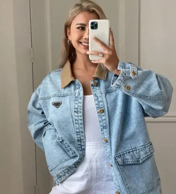 Women Short casual Jacket Women Short Jacket Spring Womens Casual Jeans Jackets Long Sleeve Vintage Woman Designer Denim Coat Ladies Cropped Ladies