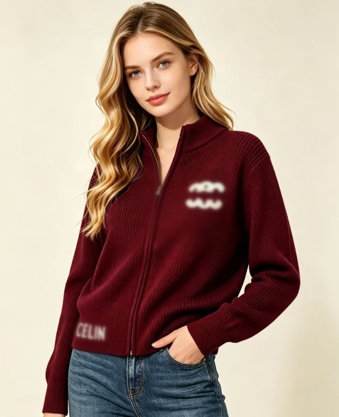 designer Sweaters Autumn Zipper Letter Embroidered Turtleneck Knitted Cardigan coat New Korean Lazy Style Loose Top Women's Sweater Jacket