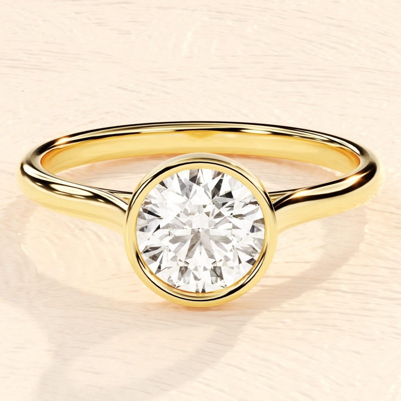 10k 14k 18k Solid Real Gold Vvs Moissanite Prong Set Round Cut Solitaire Certified Wedding Engagement Rings Women Men