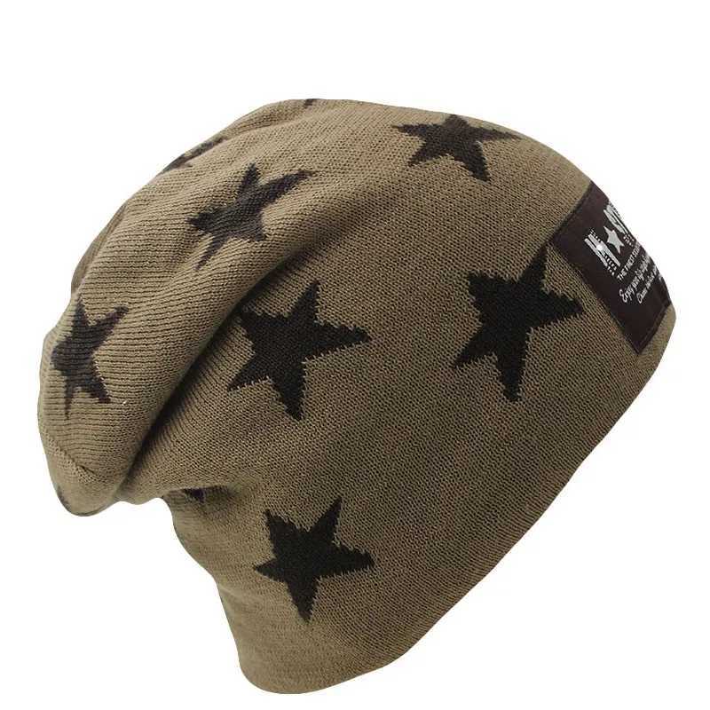 Beanie/Skull Caps New Fashion Stars Breanie Men Warm Winter Hat Snow Women Colorful Black Beanie Outdoor Casual Knit Hats Bonnet Casual GorrasT26101