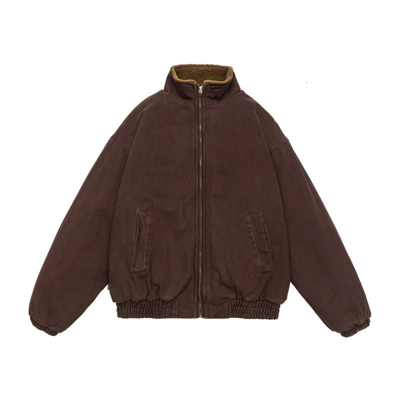 Japanese Vintage Polar Fleece Jacket Men Winter High Quality Thick Jacket Korean Streetwear Loose Couple Trendy Warm Coat Male 261015