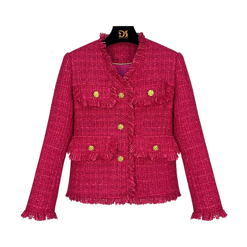 V-Neck Fashionable Elegant Comfortable High-End n Tweed Jacket 261015