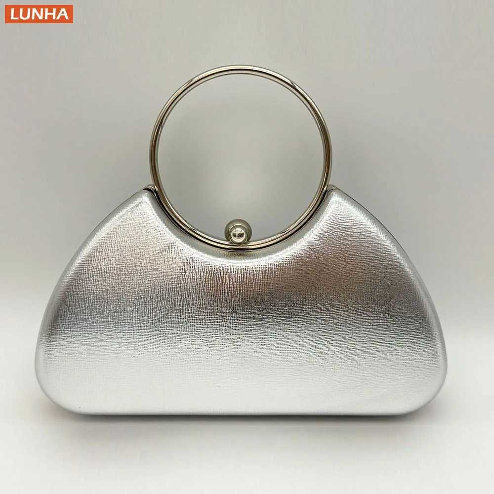 Evening Bags Women's Evening Clutch Bag Box Purse Metal Handle Chain Strap Party Wedding Handbag for Formal Occasions H261016