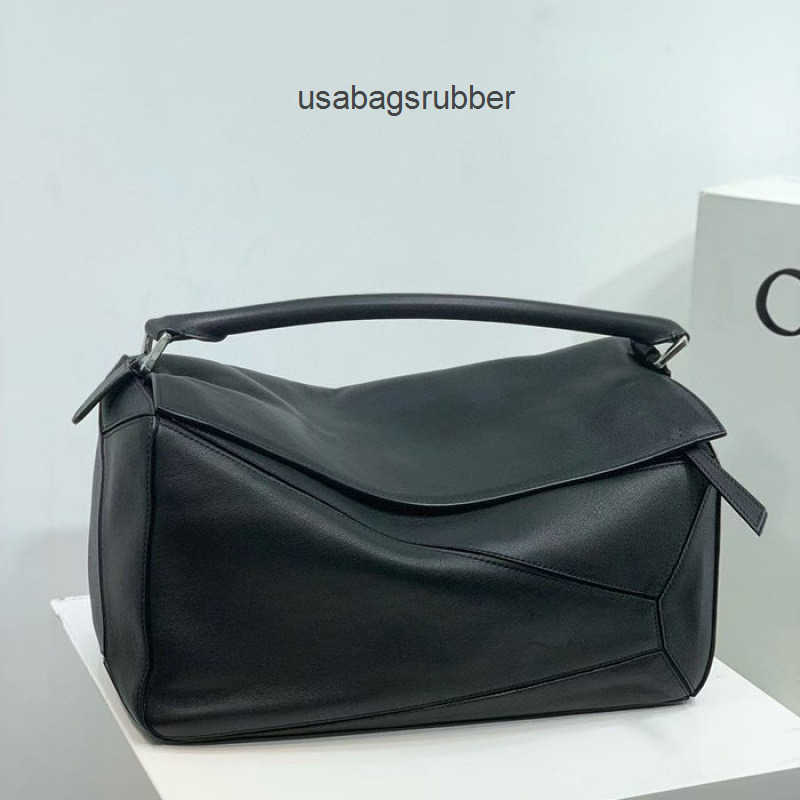 Geometric Panel New Geometric Bag for Men Spliced Leather Pillow Bag Classic Handheld Shoulder Crossbody Bag Wholesale