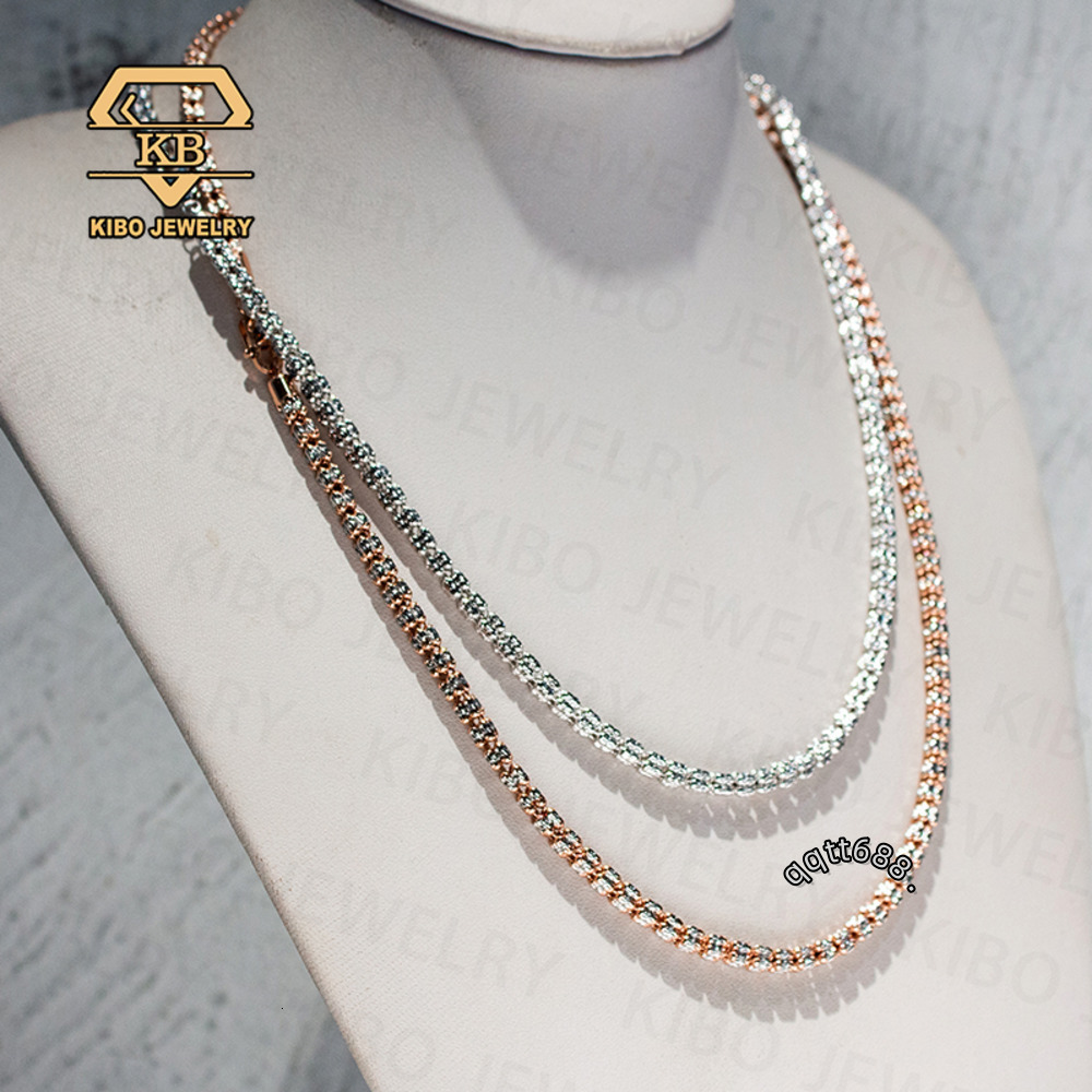 Ready to Ship 4mm 5mm Ice Chain 925 Sterling Silver Diamond Cut Link Chain Moon Ice Chain