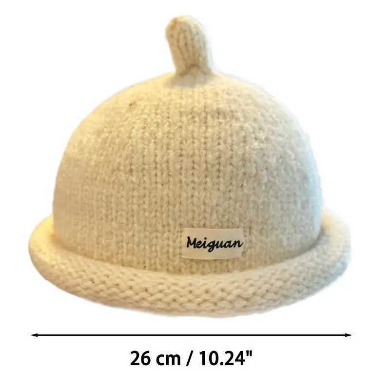 Beanie/Skull Caps NEW Women's Winter Beanies Turned-up Brim Knitted Woolly Hat Keep Head Warm Knitted Cap Minimalist Style Fashion Accessories