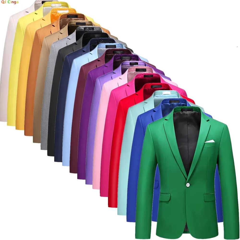 Bright Green Men's Suit Jacket Stylish Slim Blazer Wedding Party Dress Coat Suitable for All Seasons Asian Size M-5XL 6XL 261015