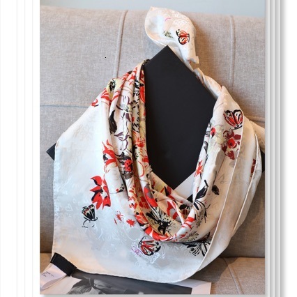 2690*90cm Designer silk scarf New lightweight luxury floral silk scarves, fashionable, high-end, classic, and versatile for everyday wear