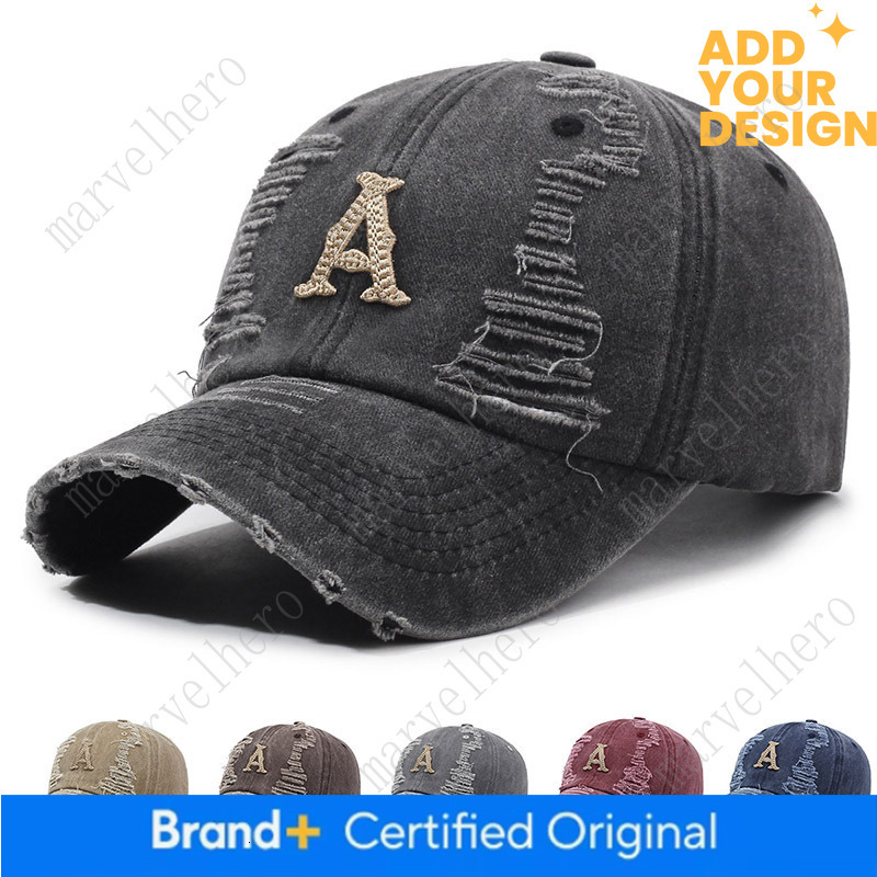 Foreign Trade Washed Distressed Frayed Edge Soft Top Retro Vintage Embroidered Sun Hat Versatile Unisex Baseball Cap