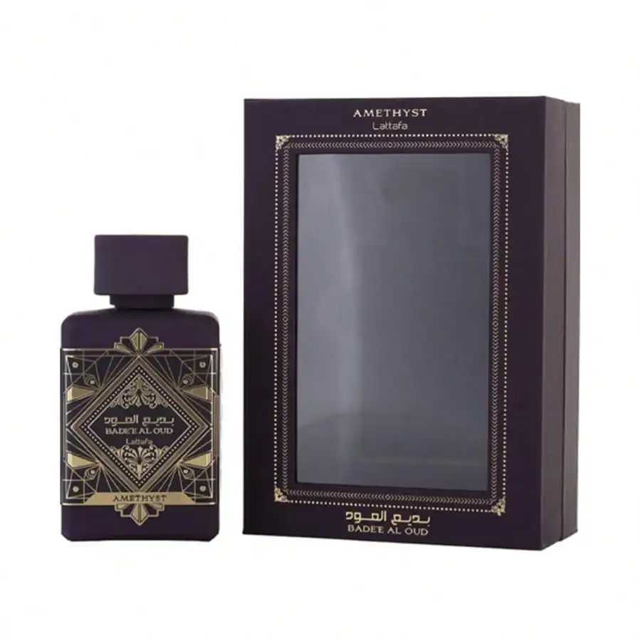 Al Oud Badee Amethyst unisex Eau De Parfum Spray 100ml Amber Vanilla Scent Men's Perfume Original Authentic Product Long-Lasting Fragrance M261