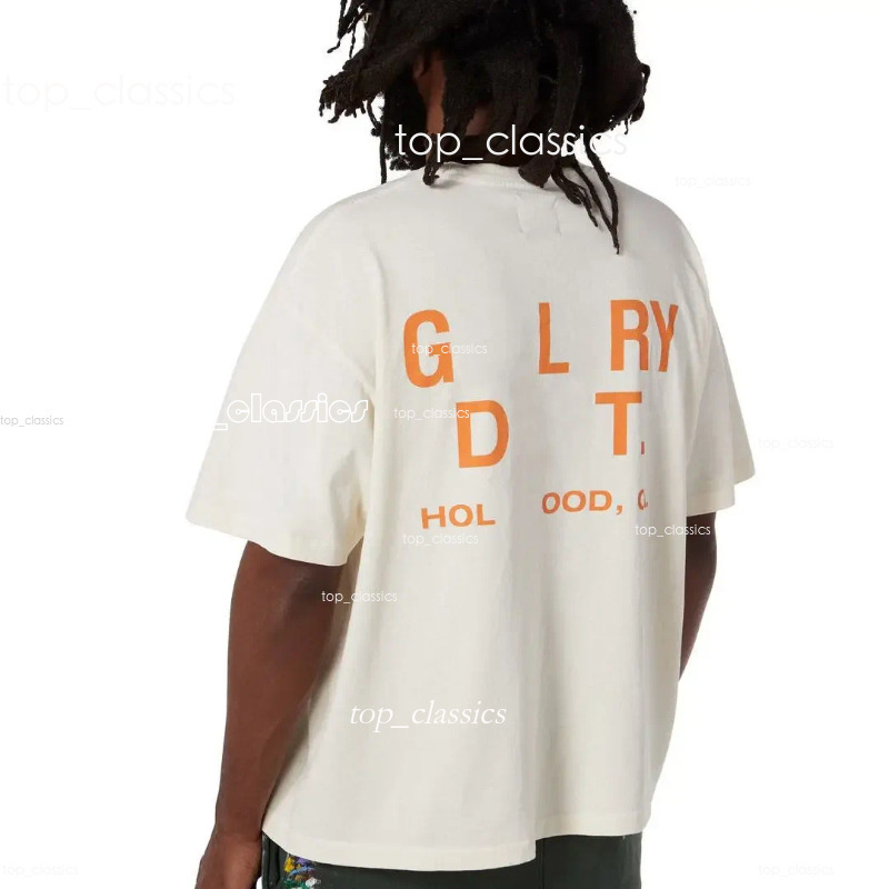 Shirts American Designer Mens T Shirt Luxury High End Letter Couple Gellerydept Short Sleeved High Quality Womens Shirt 55b