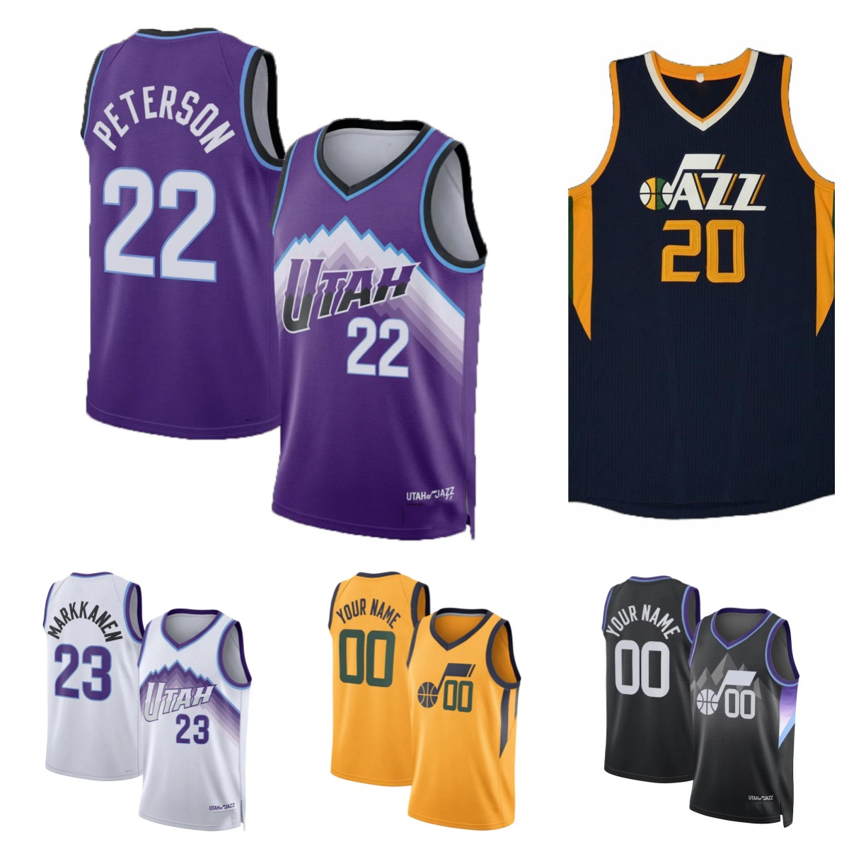 Jazzes Basketball Jerseys Peterson Isaiah Collier Kyle Filipowski Cody Williams Walker Kessler Custom Stitched