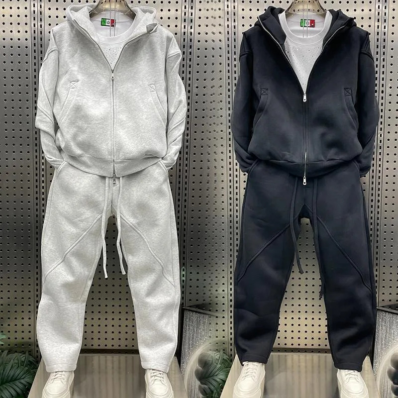 Fall 2026 Mens Fashionable Sportswear Set Hoodie Pants Jacket Zipper Cardigan Versatile Youthful Long Sleeve Casual Outfit 261017