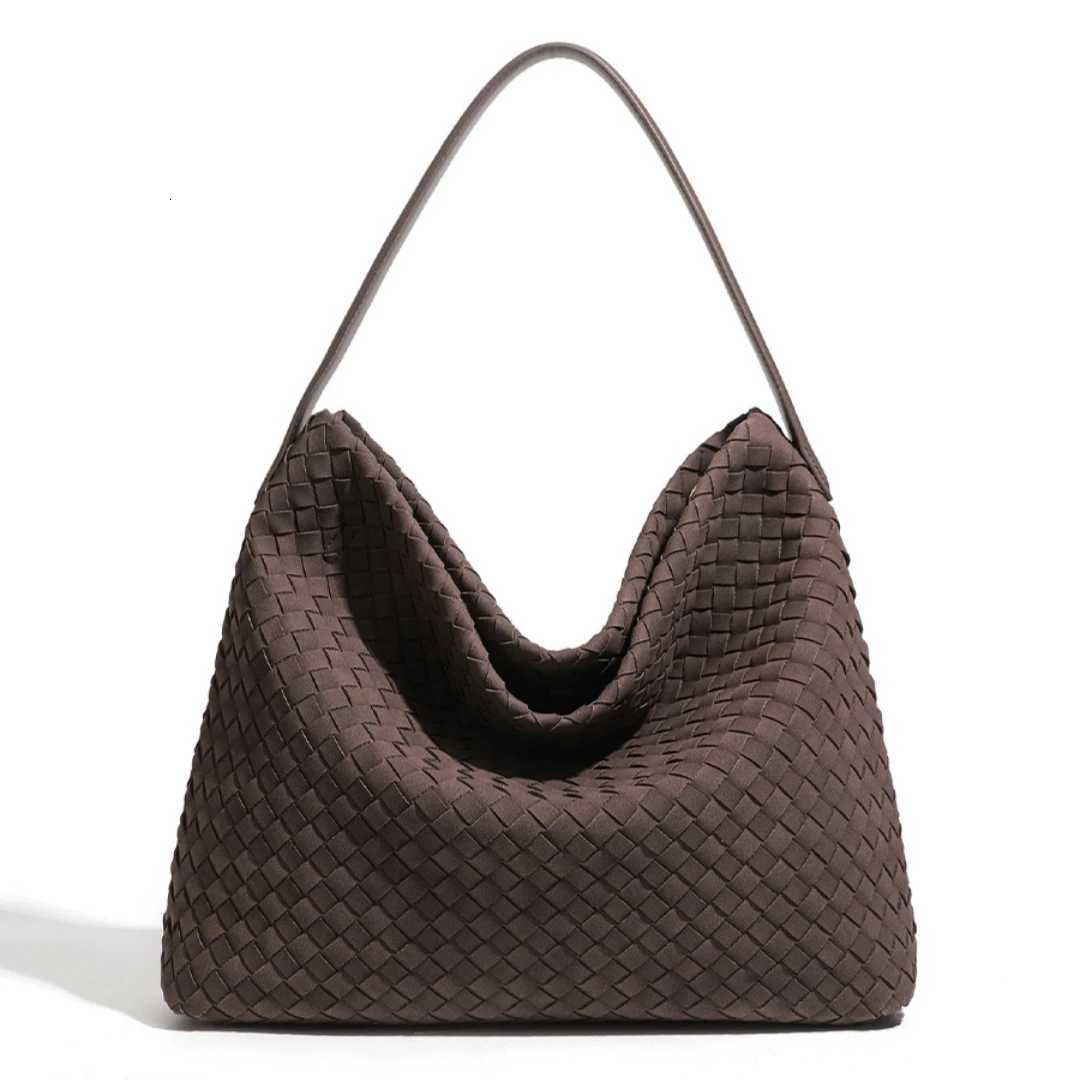 Designer Shoder Totes Weave Ladies Large Bag Soft Suede Braided Hobo Tote Purse Trendy Oversi Woven Handbag for Off Outings J261016