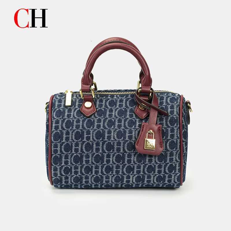 Evening Bags Totes CH Boston Handbag Women Mini Barrel Bag Lock Decor Top Handle Crossbody Bag Vintage Ladies Shoulder Purse For Daily H261016