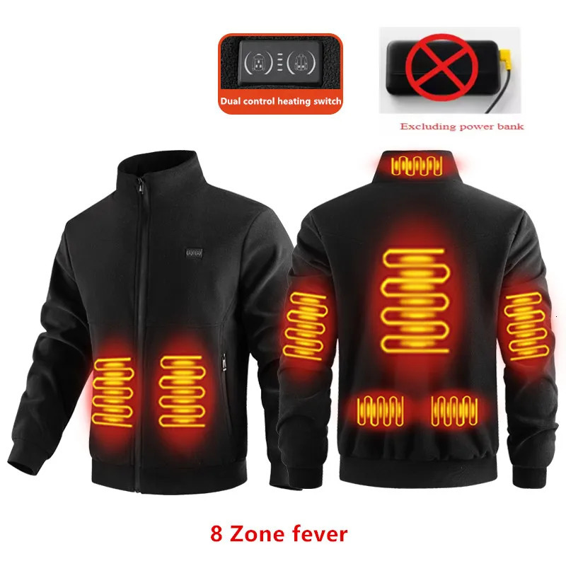 Winter Fashion Versatile Polar Fleece Thick Heating Warm Jacket For Both Men Women 8Zone Intelligent Electric Coat 261016
