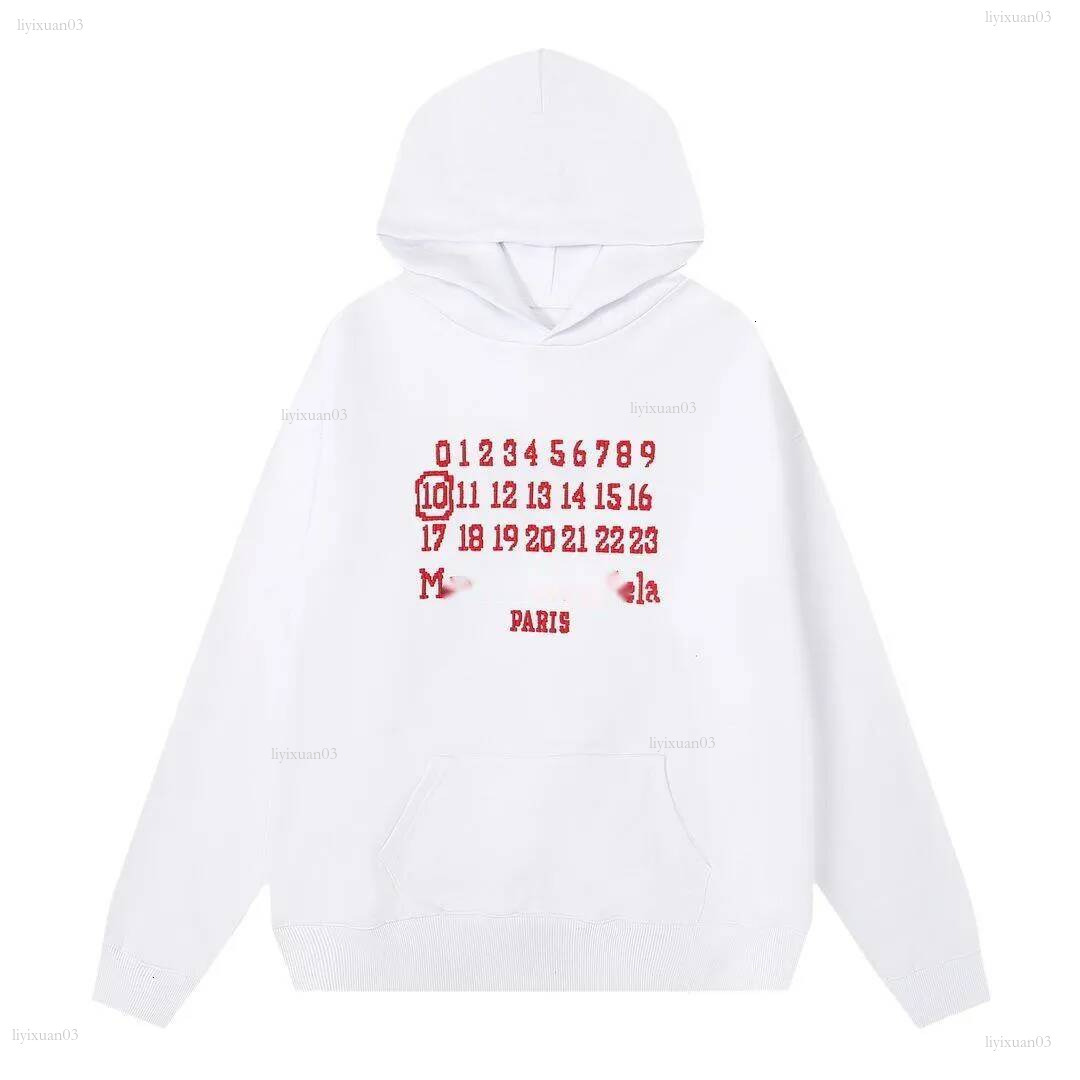 Designer Brand Men Sweatshirt High Street Hiphop Harajuku Rock Classic Digital Calendar Graphic Tee Margeilalies hoodie Hoodie e03 c9c