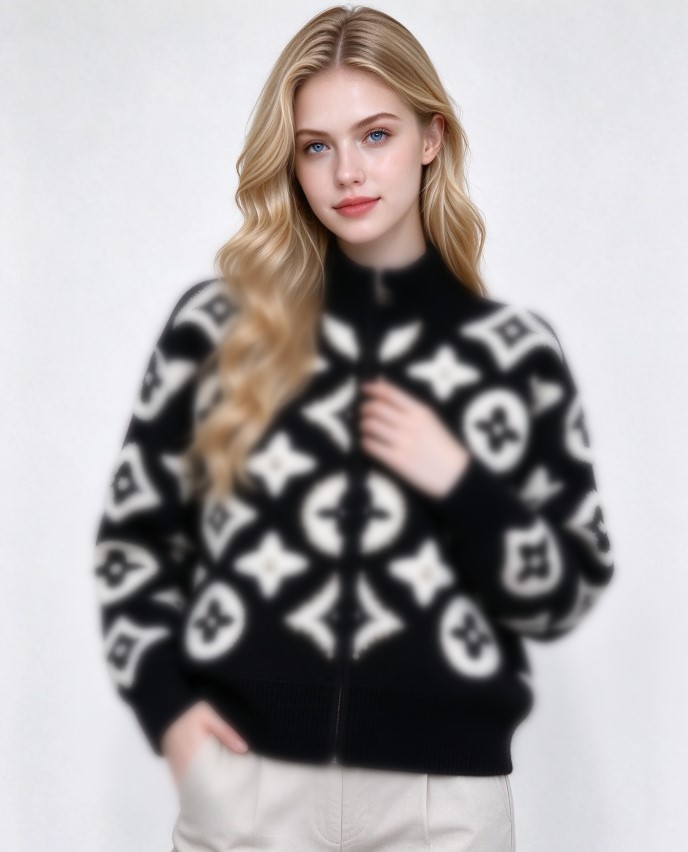 designer Sweaters Autumn Zipper Letter Embroidered Turtleneck Knitted Cardigan coat New Korean Lazy Style Loose Top Women's Sweater Jacket