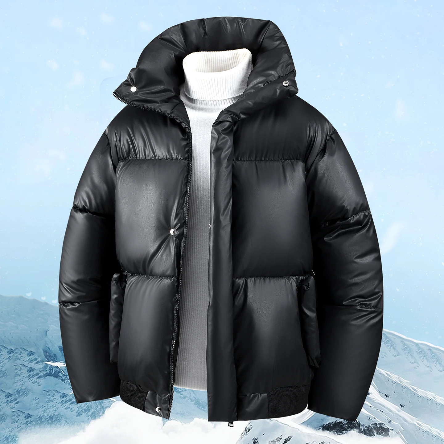 The winter PU leather and bread jackets are warm casual fashionable and cool with stand-up collars 261016