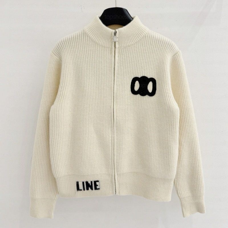 luxury sweaters winter womens long sleeve girls zipper cardigan jumpers designer black and white sweater women clothing