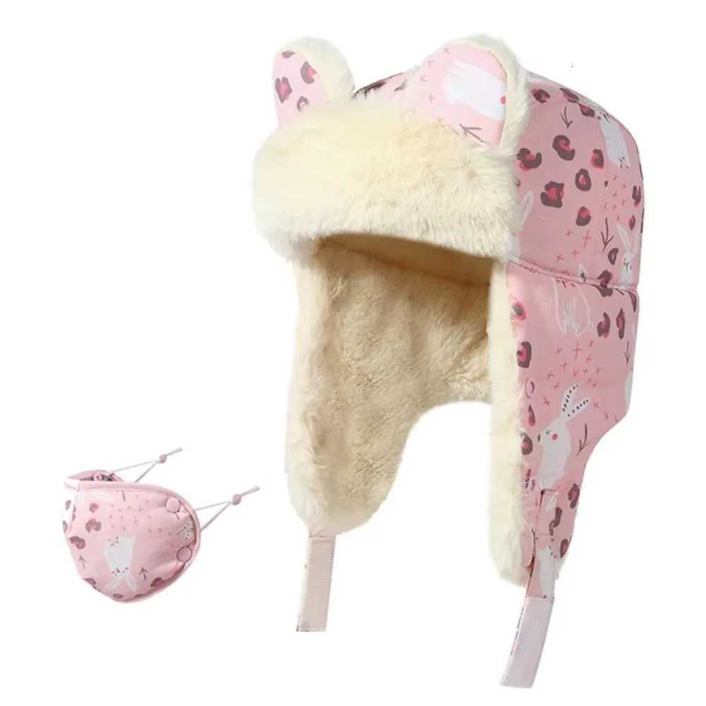 Trapper Hats Fashion Keep Warm Bomber Hat Thick Waterproof Winter Fleece Cap Removable Mask Windproof Children Hat Boy GirlT261017