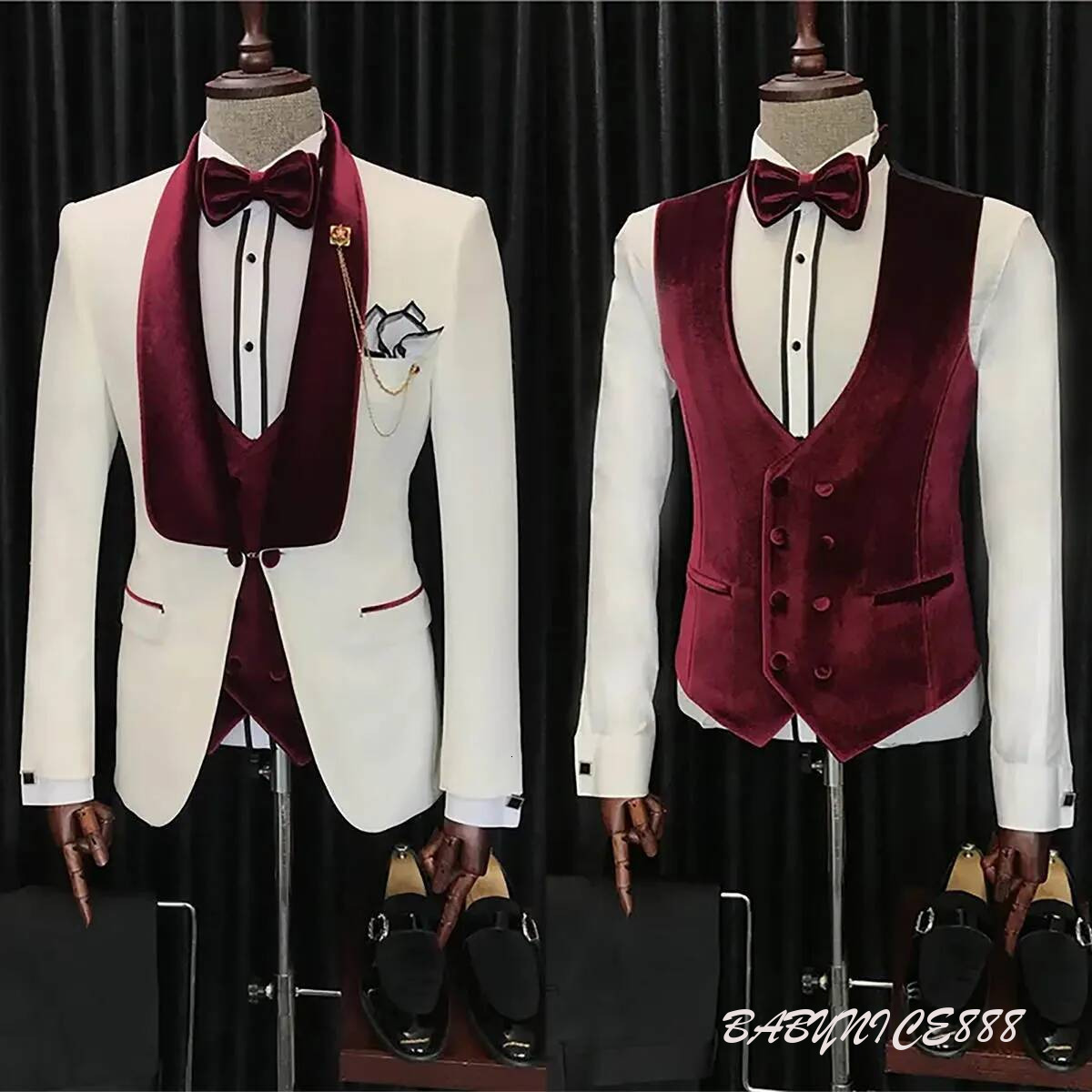 Gorgeous Wedding Suits Designer 2 Piece Set Jacket Vest Shawl Lapel Men Tuxedos Single Breasted Business Official Groom Tuxedo suit Customized