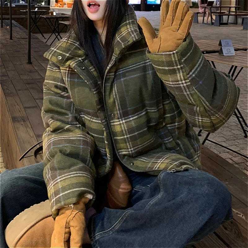 Women's Down Parkas Parkas Women Short Coats Zipper Jackets Stand Collar Thick Warm Y2k Streetwear Elegant Jacket Work Coat Autumn Winter 2026T