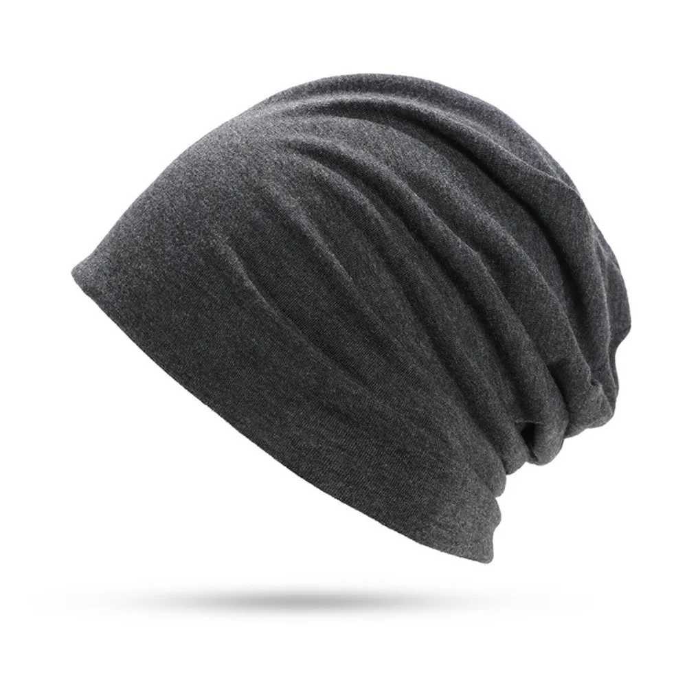 Beanie/Skull Caps New Solid Color Slouchy Beanie Hip-Hop Lightweight Running Cap Breathable Soft Cotton Stacking Bonnet Unisex Men WomenT261017