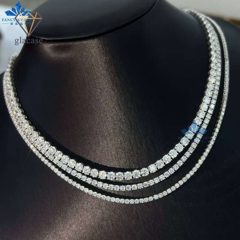 High-End Chain Men and Women Ice Out Lab Grown Jewelry IGI 2mm 3mm 4mm 5mm 10K 14K Tennis Necklace
