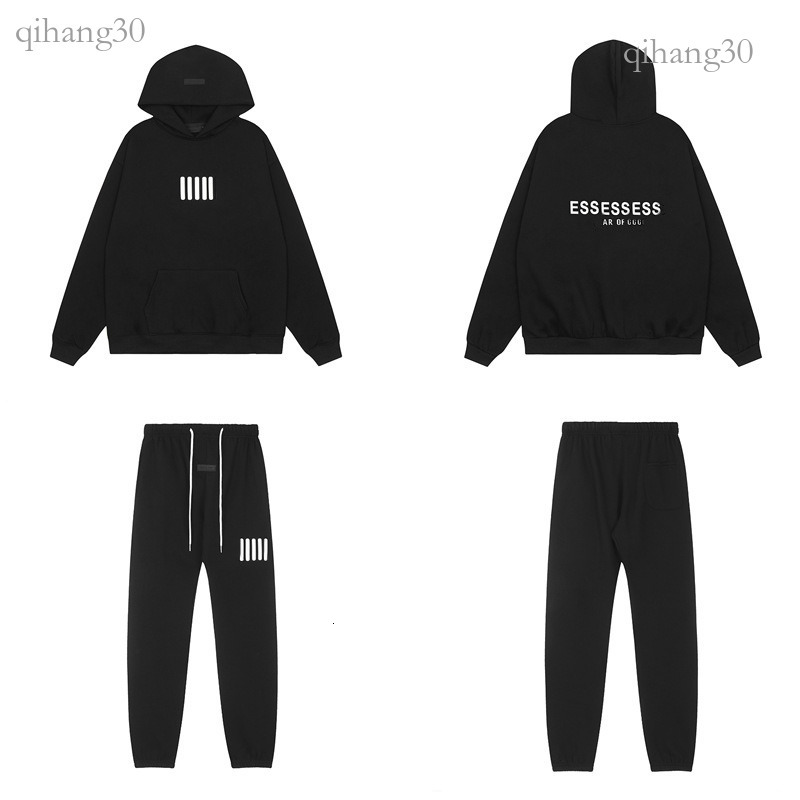 Essentalls Tracksuit Men Designer Flocked Letter 1977 Cotton Breathable Fashionable Hoodie Tapered Joggers Set Coordinated Streetwear Esentialss Tra