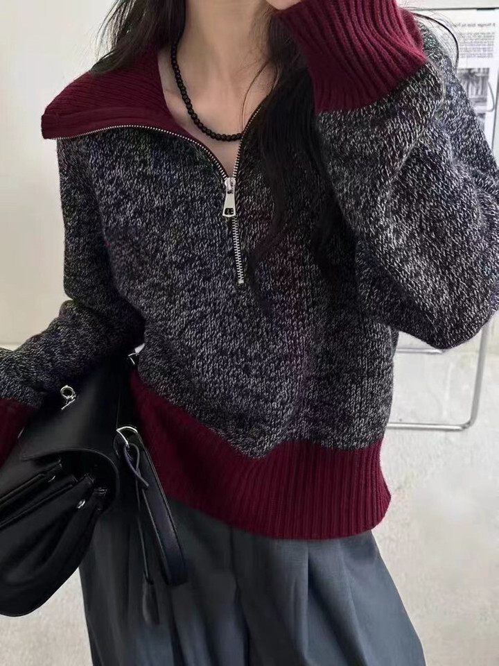 100% Wool Cashmere Sweater Women's Clothing Lapel Soft Luxury Thicken Pullover Autumn/Winter Flower Yarn Knit Jacket Tops Female Mdng26930