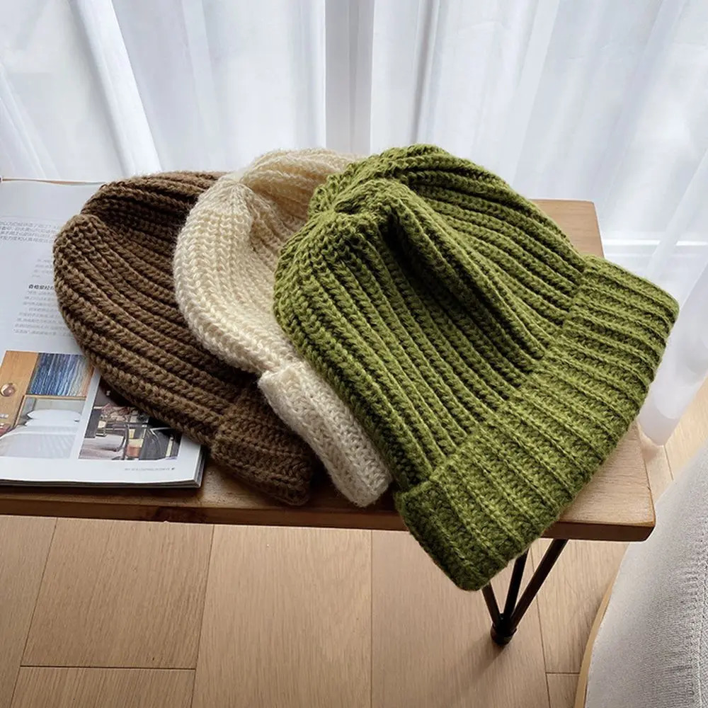 Women Men HIP HOP Hat Large Size Solid Warm Soft Knitted Hats Winter Cap's Skullies Beanies Cap for Girl Wholesale 260928