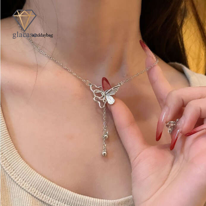 and ~ New Chinese Style Spiritual Snake Wrapped Butterfly Pendant Necklace Women's Accessories Zodiac Year Clavicle Sweater Chain