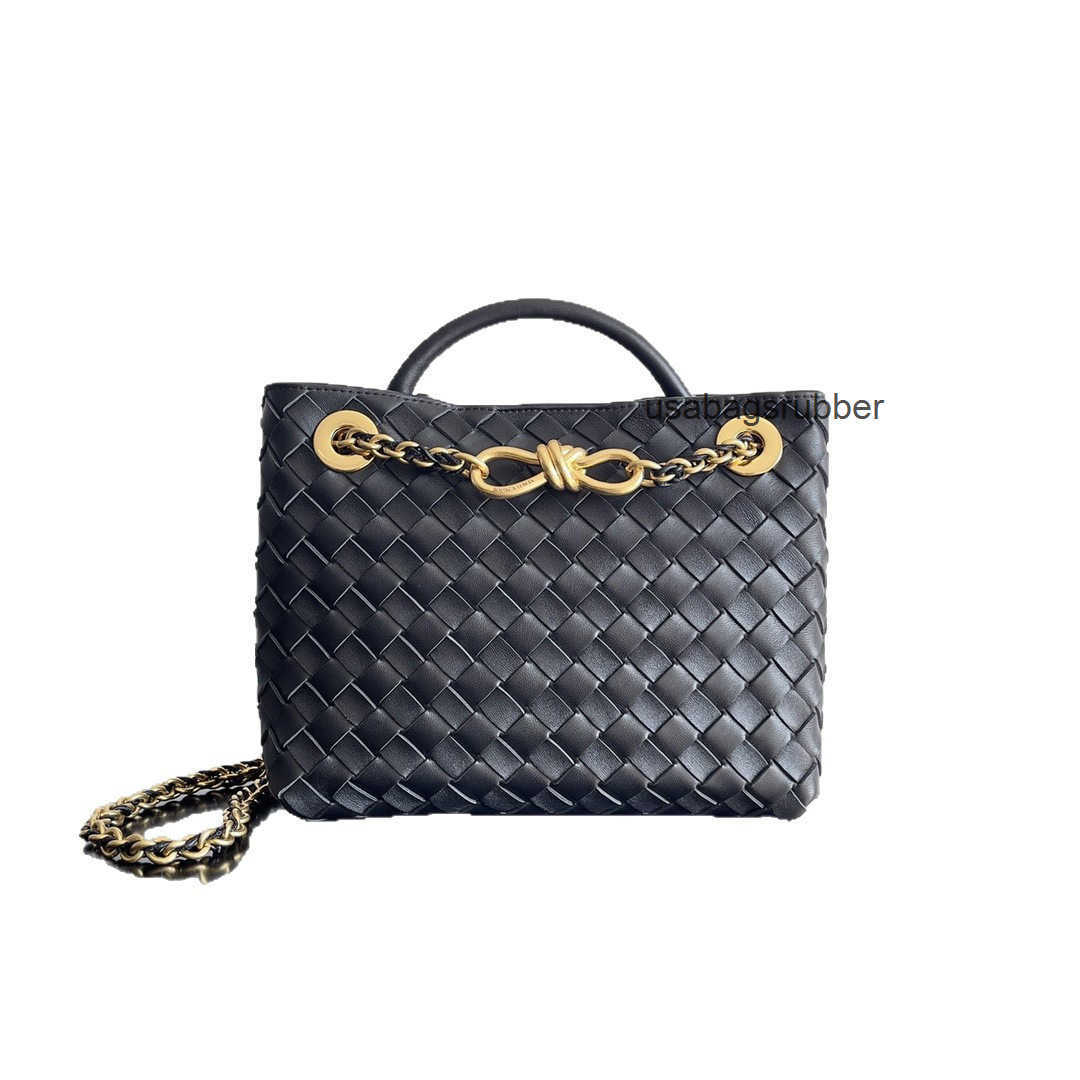 Refined Designer Style Fashion New Woven Large Capacity Versatile Chain Cowhide Tote Bag Casual Shoulder Handbag