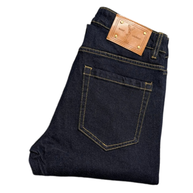 Men's Jeans Autumn Winter Men Slim Fit European American High-end Brand Small Straight Pants L832-99