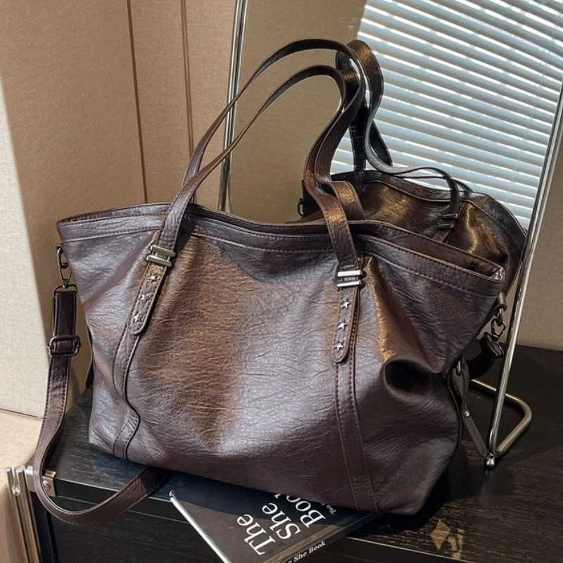 Evening Bags Large Sized Tote Bags For Women Soft PU Leather Pure Color Large Capacity Shopper Shoulder Crossbody Bag High Quality Handbags H261016