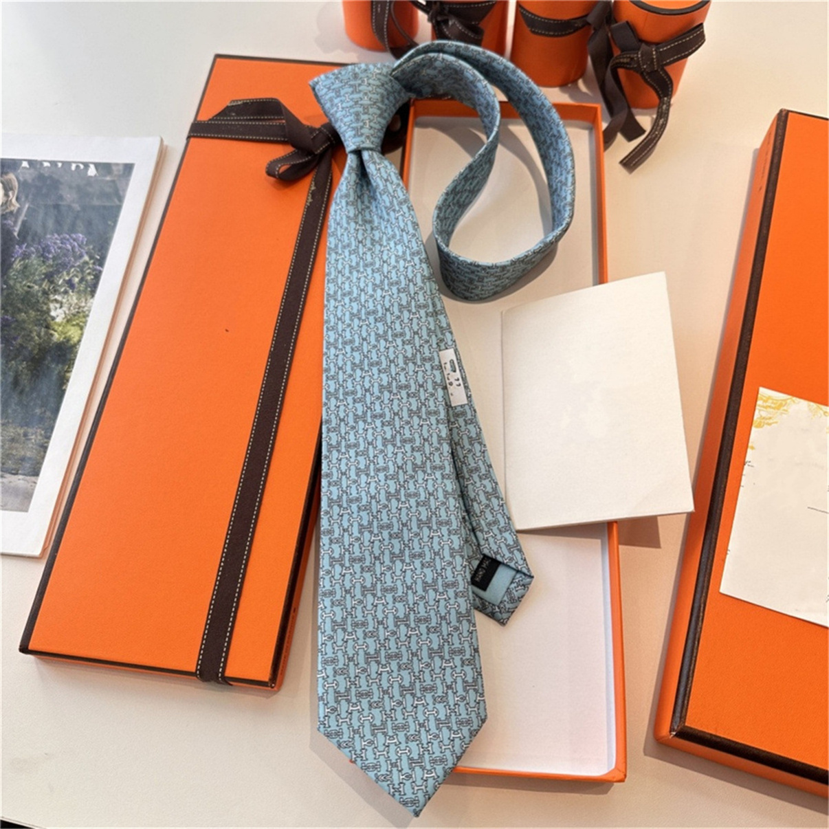 SS Neck Ties box New Mens Printed 100% Tie Silk Necktie black blue Aldult Jacquard Party Wedding Business Woven Fashion Design Tie 0937