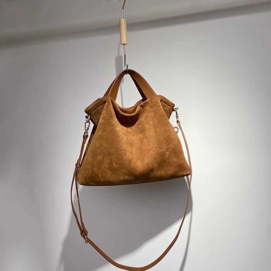 Designer Leather Genuine Totes Tote Mendy Bag Wen Suede Slouchy Open Top Double Handle Detachable Strap Luxury Designer Vintage New J261016